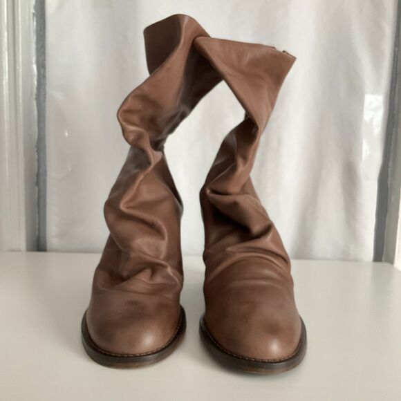 Free People - Elle - SIZE 38.5 - Block Heel Slouchy Leather Boot - Brand New! - Picture 4 of 6